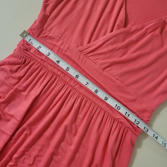 Lascana Beach Time Coral Sleeveless Surplice V-neck Tulip Hem Dress - Picture 6 of 15